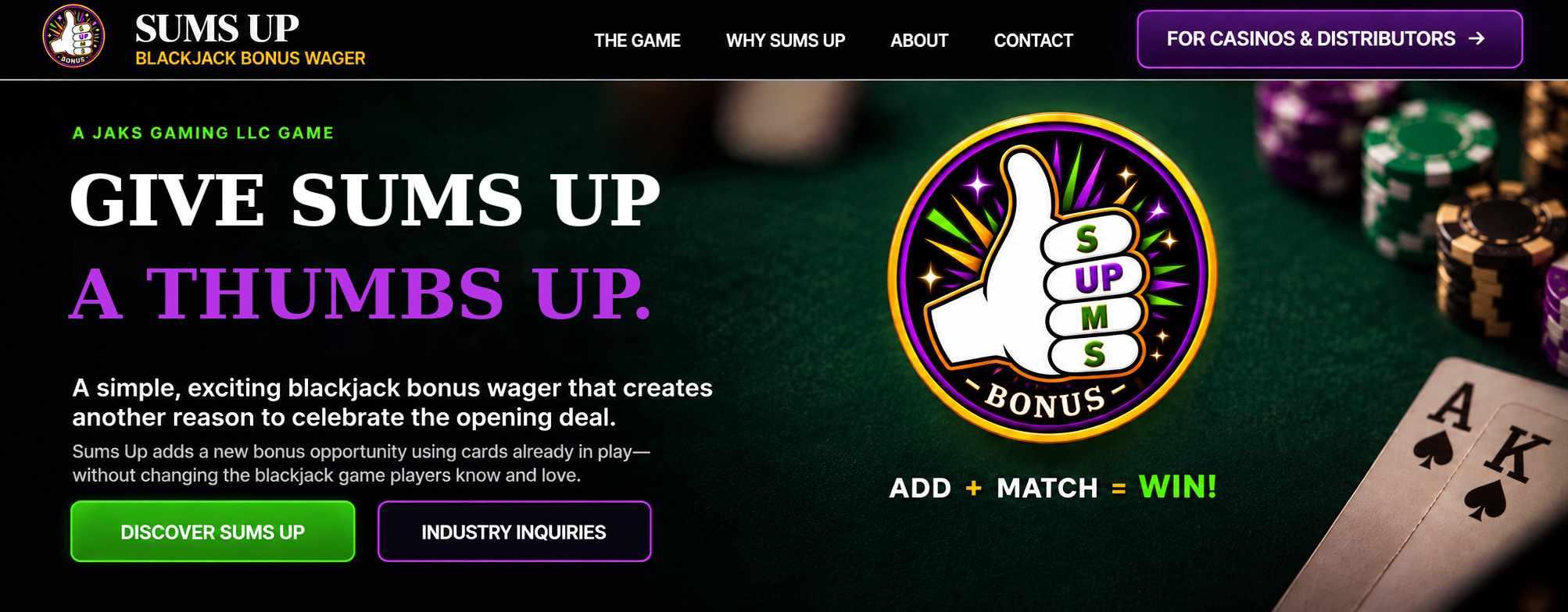 Sums Up homepage: GIVE SUMS UP A THUMBS UP
